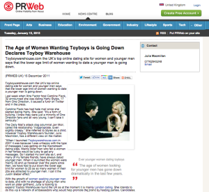Toyboy Warehouse's Research Says the Age of Women Searching for Toyboys is Going Down